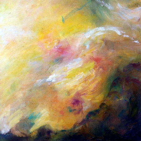 Abstrakcja 1 olej na płótnie 30x30 sprzedany